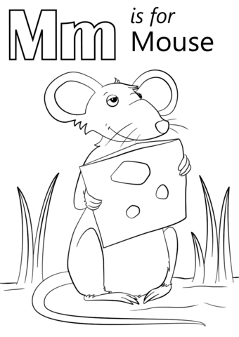 M Is For Mouse Coloring Page